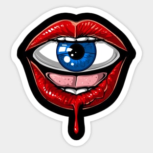 Psychedelic Mouth Eye Sticker